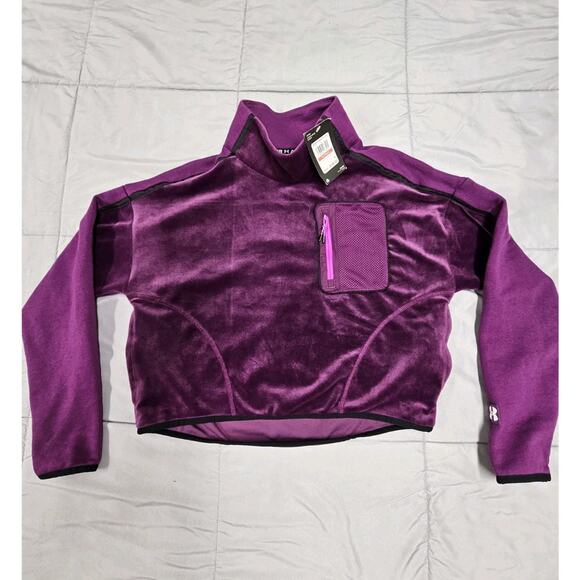 Under Armour Women's UA Journey Fleece Mock Neck Top in Purple Crop Size Xs - Picture 1 of 10